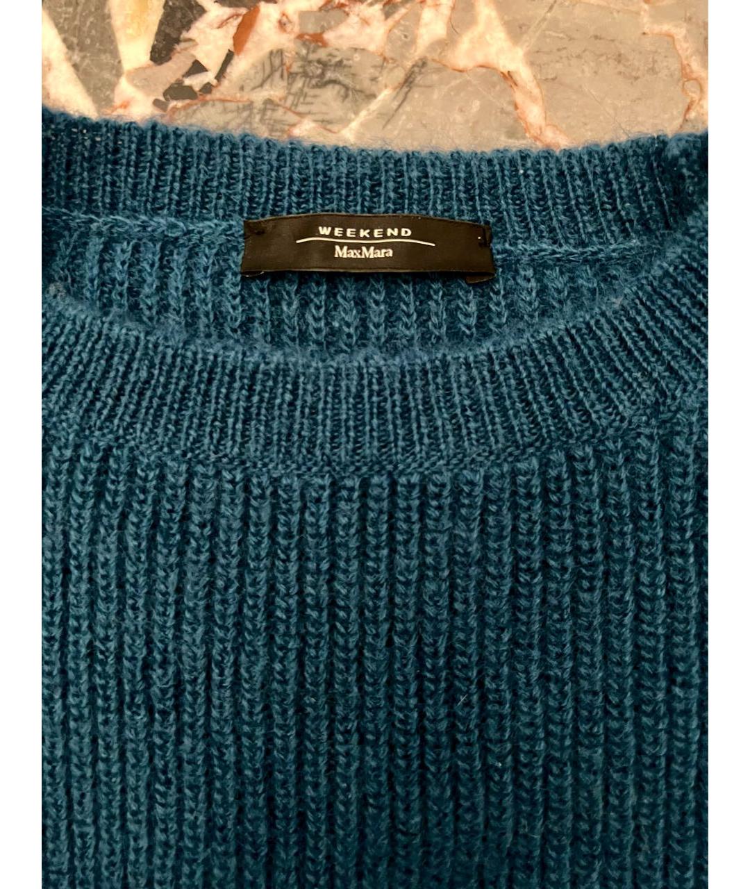 WEEKEND MAX MARA Бирюзовый шерстяной джемпер / свитер, фото 3