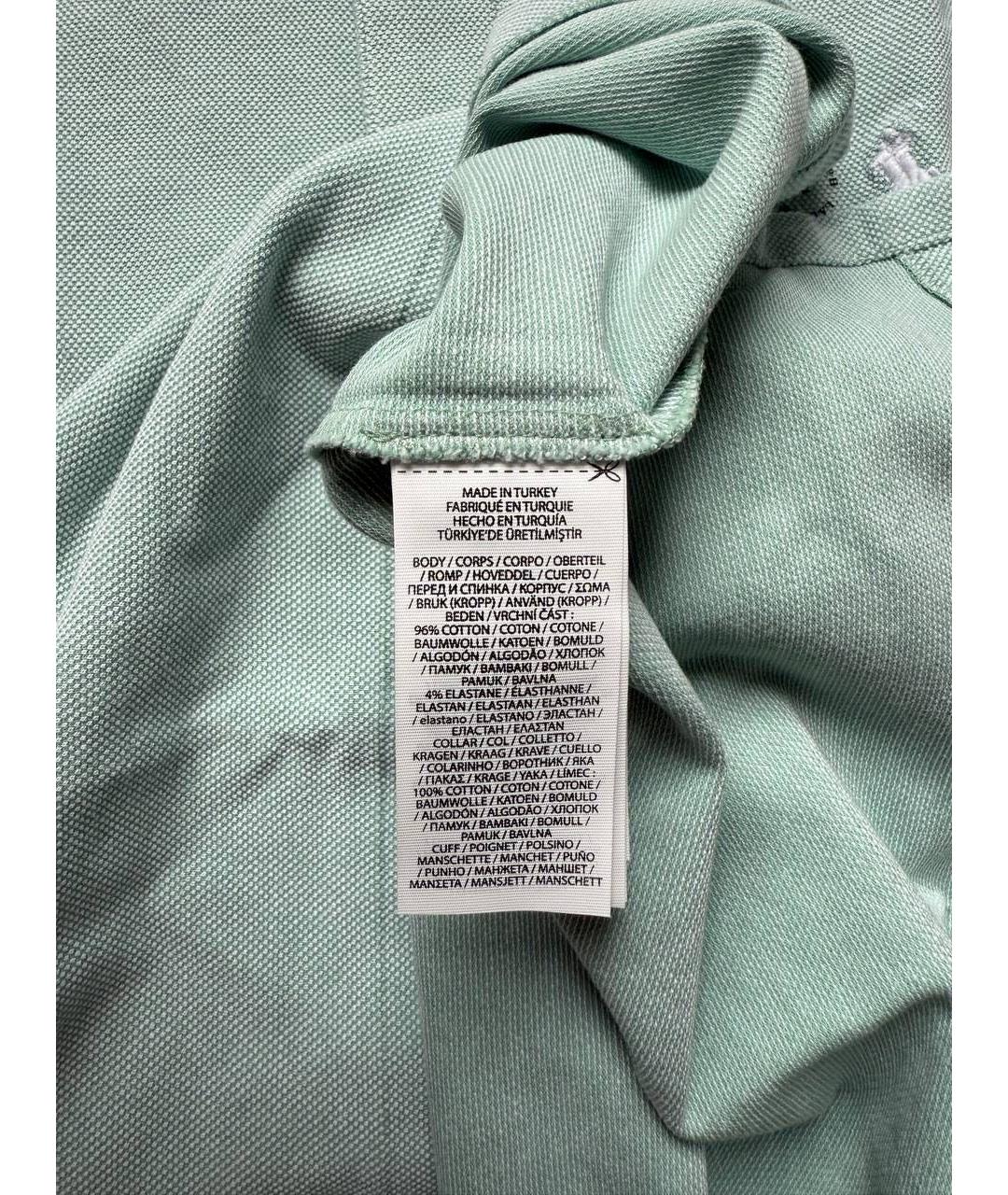 POLO RALPH LAUREN Бирюзовое хлопковое поло с коротким рукавом, фото 8