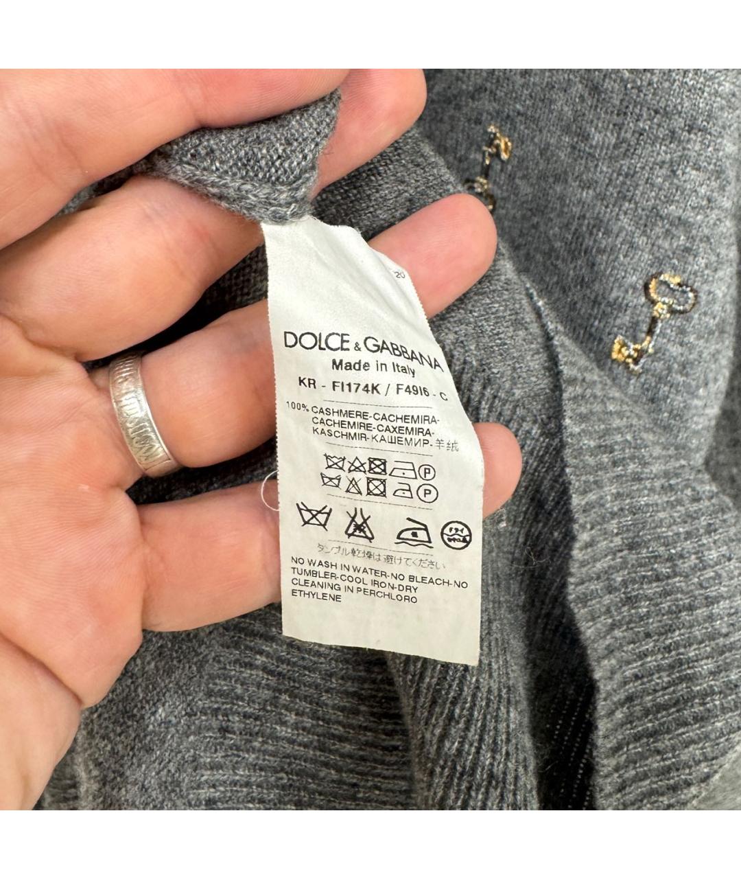DOLCE&GABBANA Антрацитовый кашемировый джемпер / свитер, фото 4