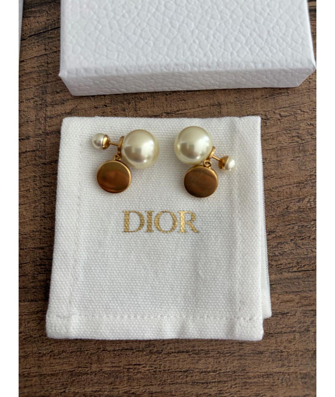 CHRISTIAN DIOR Розовые позолоченные серьги, фото 2