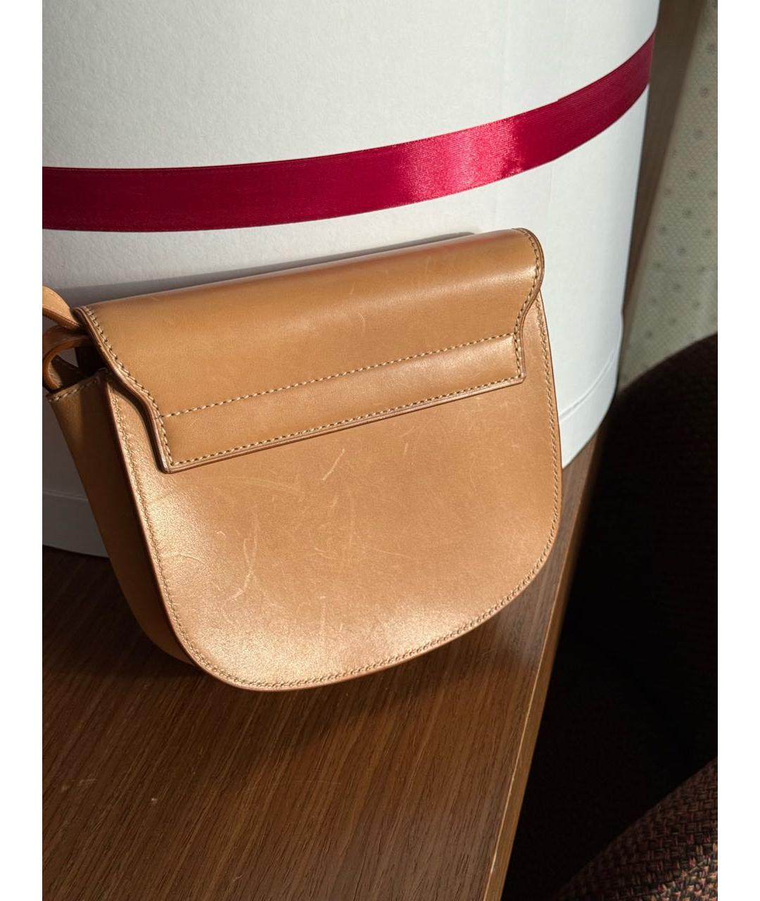 SAINT LAURENT Оранжевая кожаная сумка через плечо, фото 5