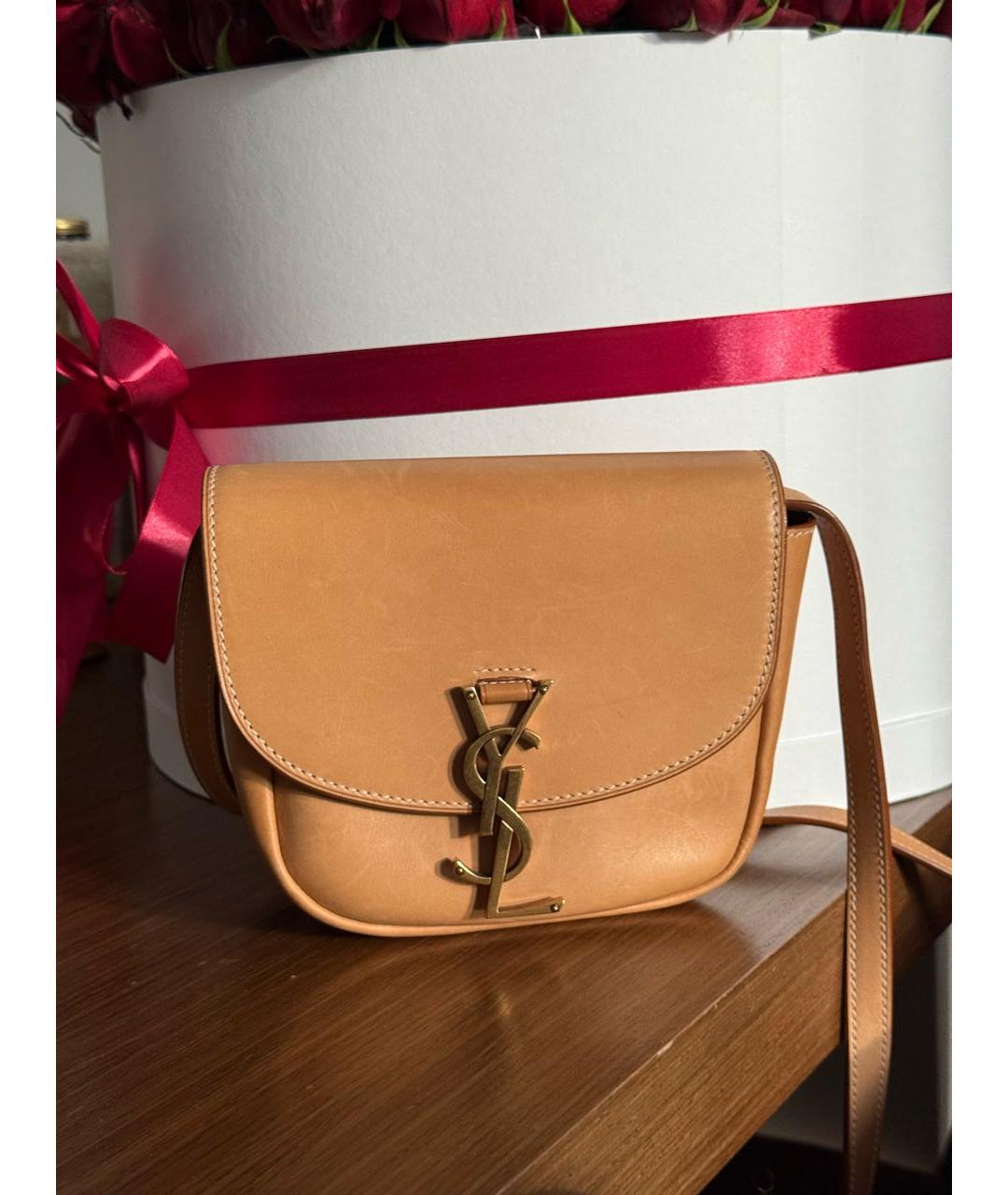 SAINT LAURENT Оранжевая кожаная сумка через плечо, фото 8