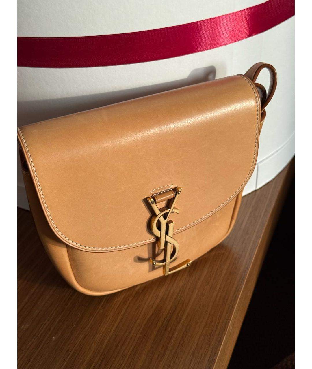 SAINT LAURENT Оранжевая кожаная сумка через плечо, фото 4