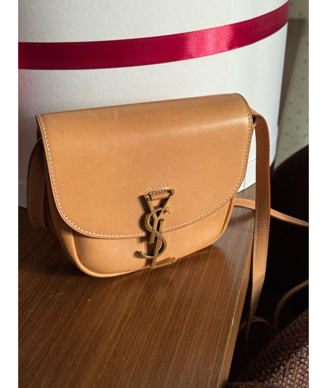 SAINT LAURENT Оранжевая кожаная сумка через плечо, фото 2