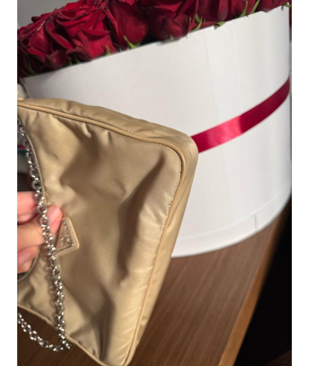 PRADA Бежевая сумка с короткими ручками, фото 8