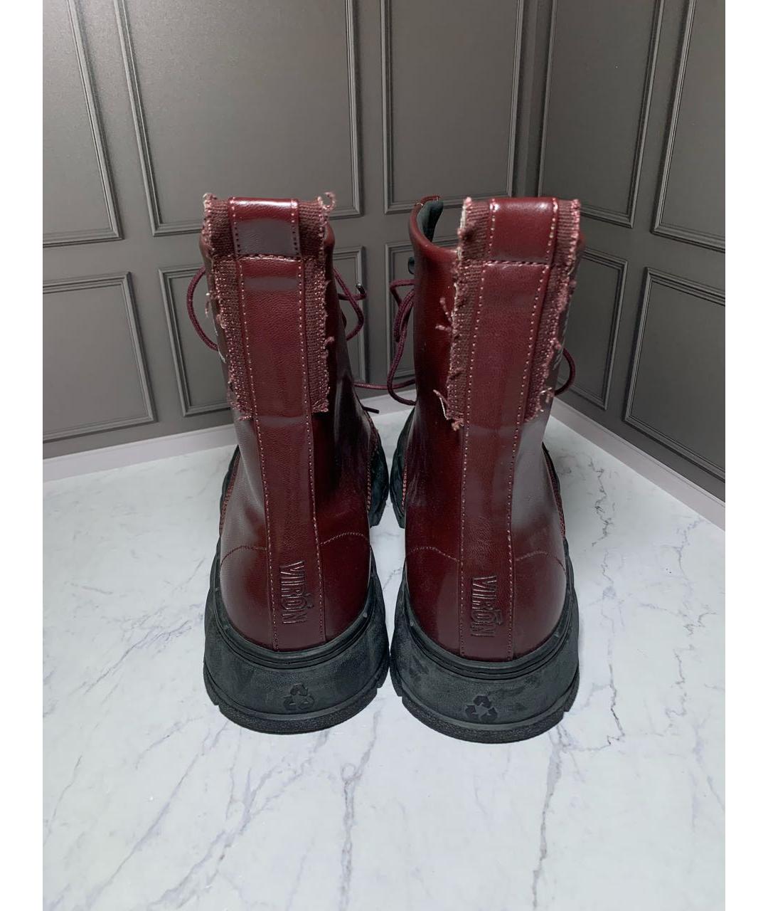 DR. MARTENS Бордовые низкие ботинки, фото 4