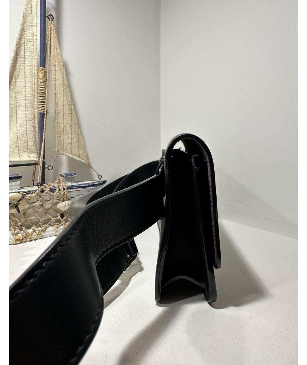 JIMMY CHOO Черная кожаная поясная сумка, фото 2