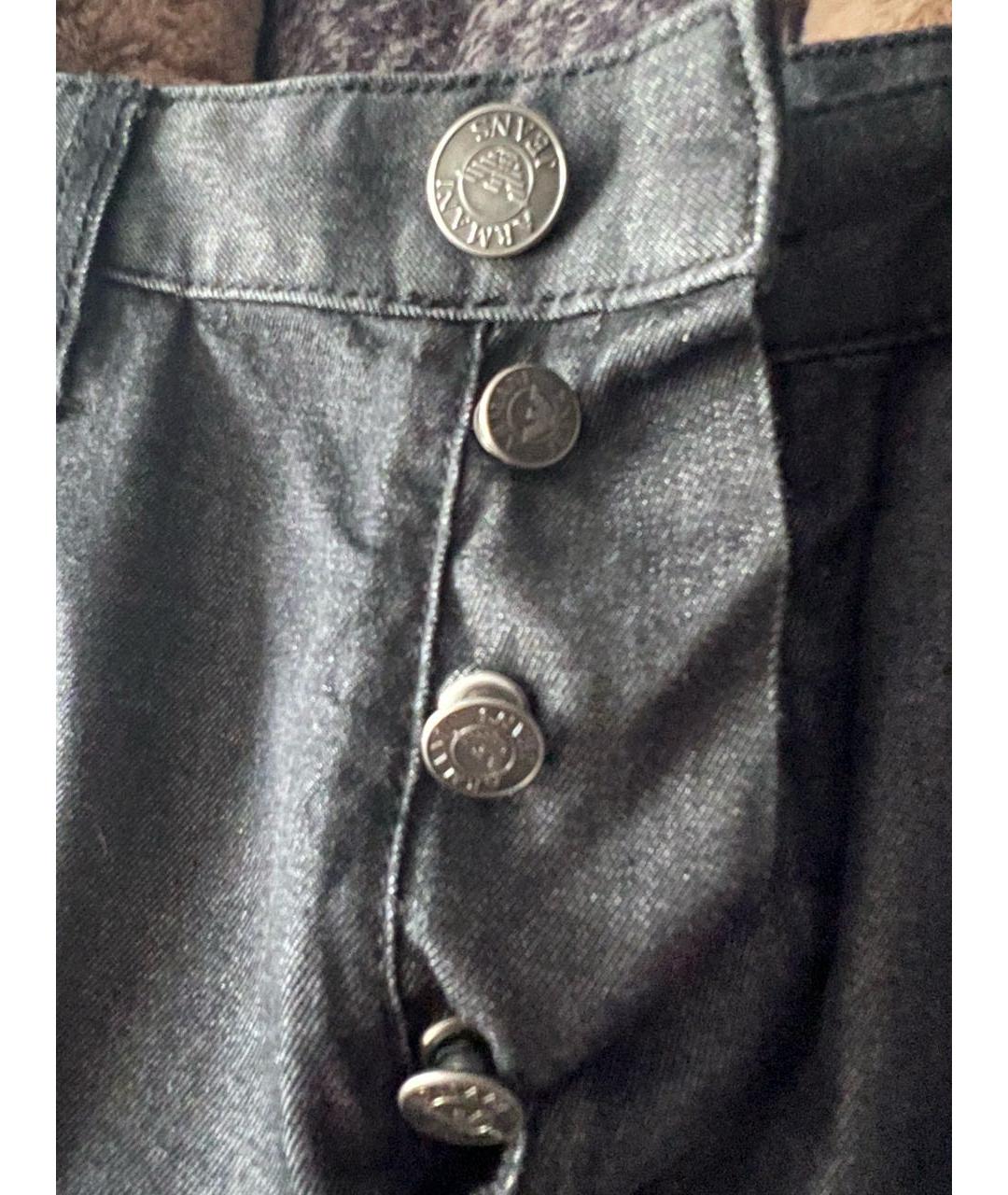 ARMANI JEANS Антрацитовые хлопко-эластановые джинсы слим, фото 6