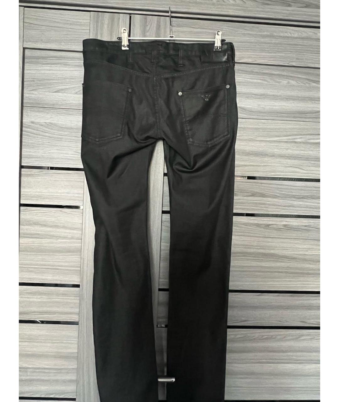 ARMANI JEANS Антрацитовые хлопко-эластановые джинсы слим, фото 2