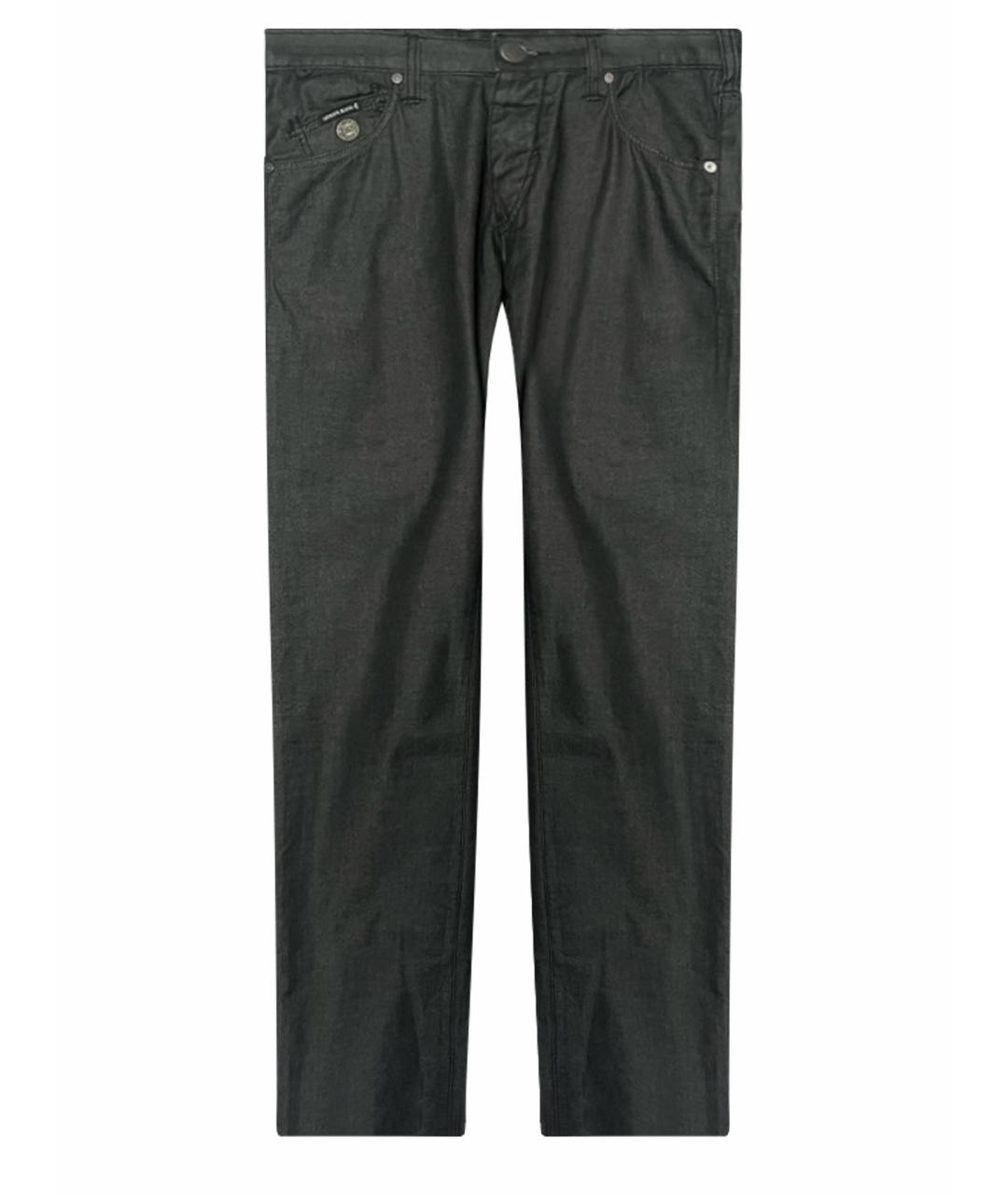 ARMANI JEANS Антрацитовые хлопко-эластановые джинсы слим, фото 1