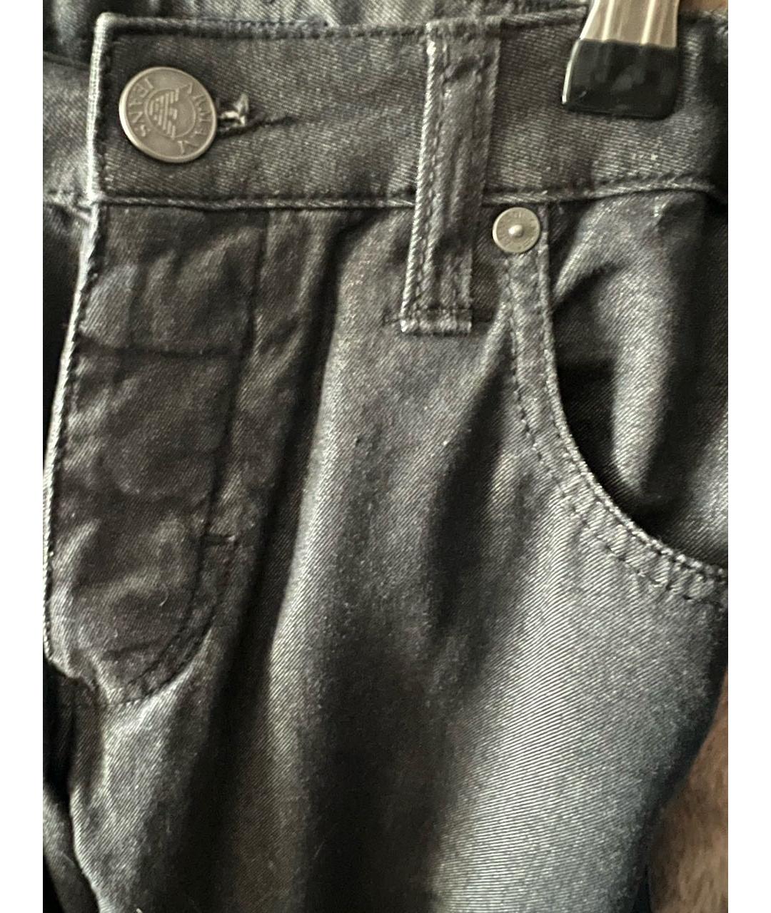 ARMANI JEANS Антрацитовые хлопко-эластановые джинсы слим, фото 4