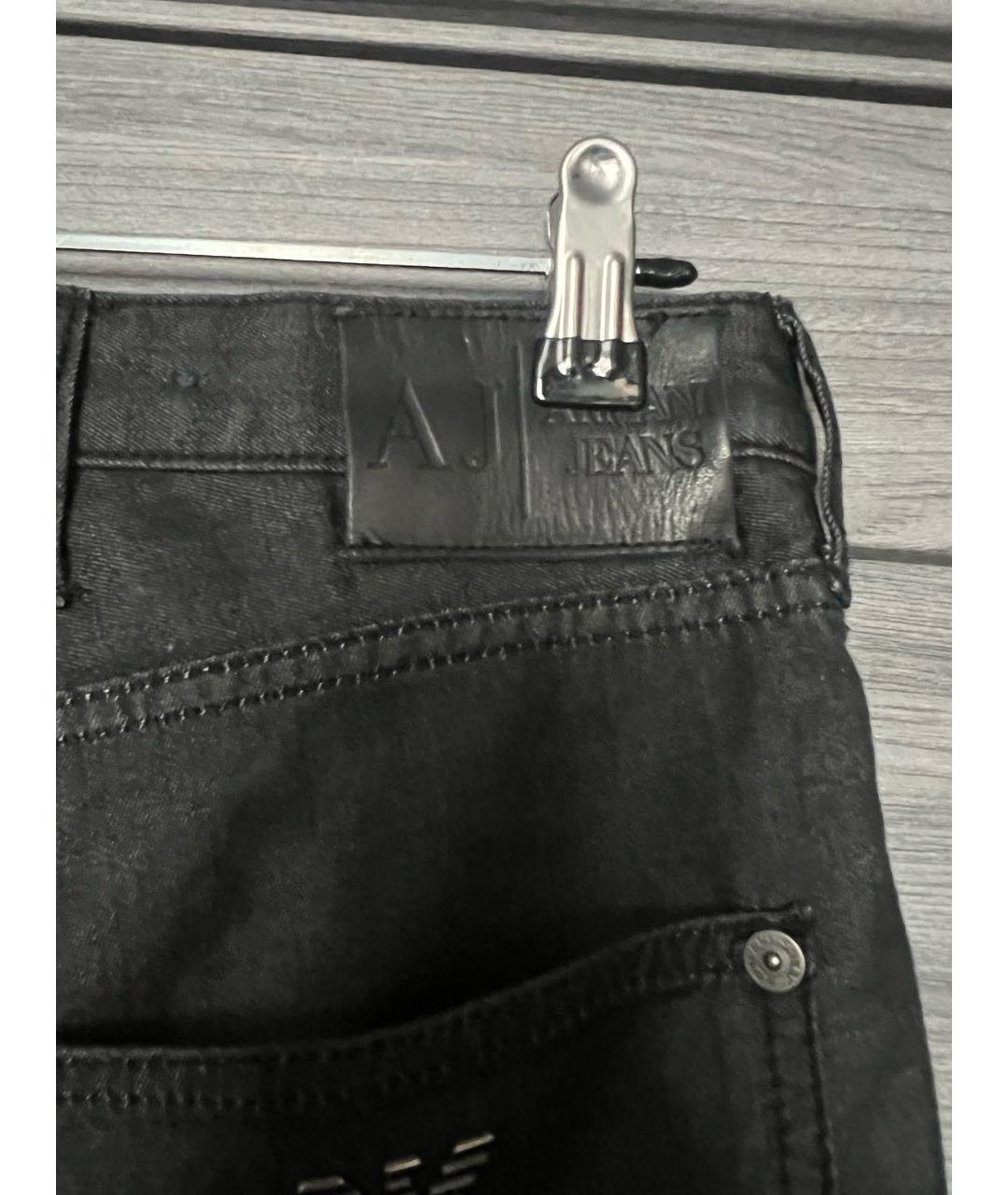 ARMANI JEANS Антрацитовые хлопко-эластановые джинсы слим, фото 7