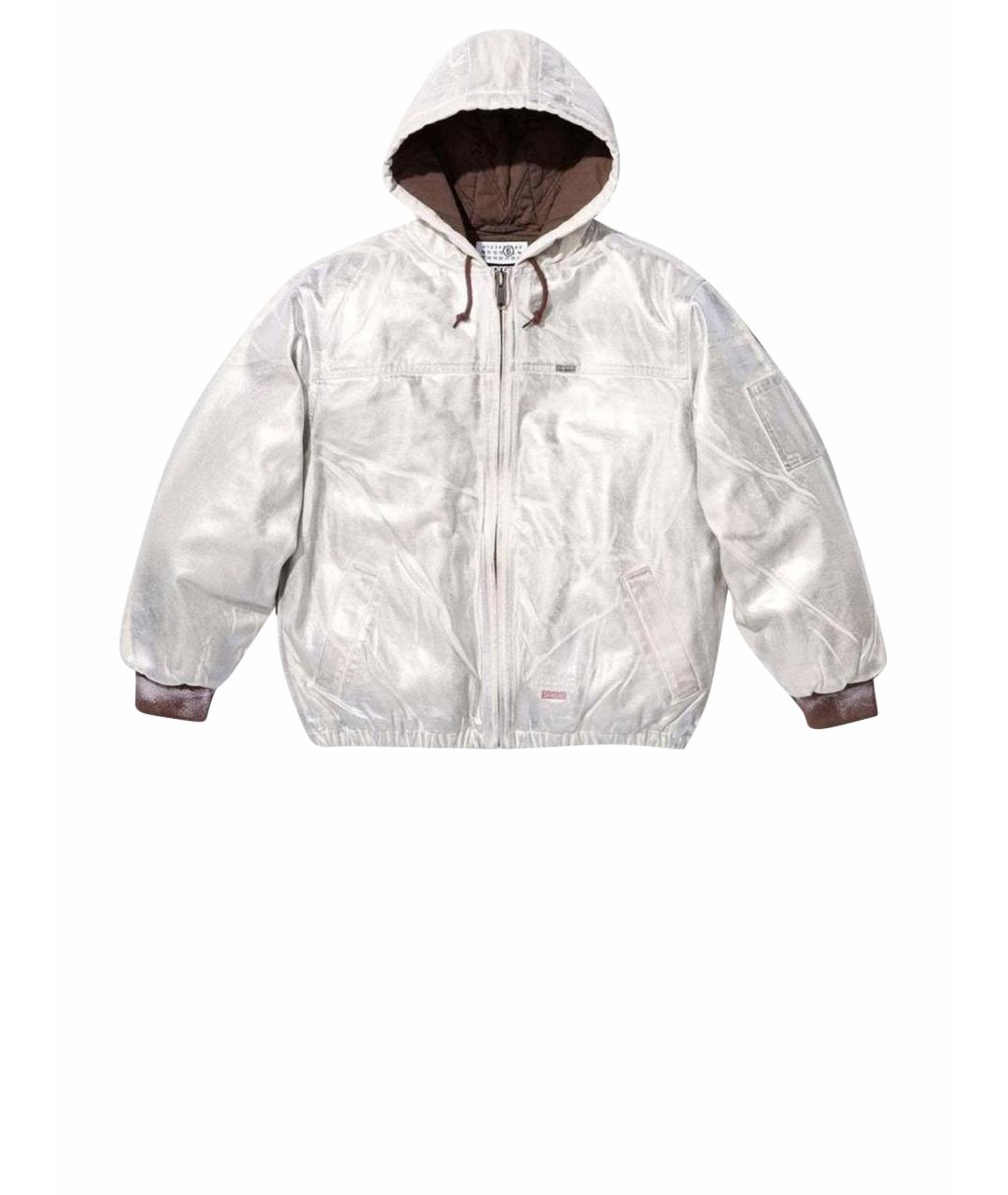 MM6 MAISON MARGIELA Серебряная кожаная куртка, фото 1