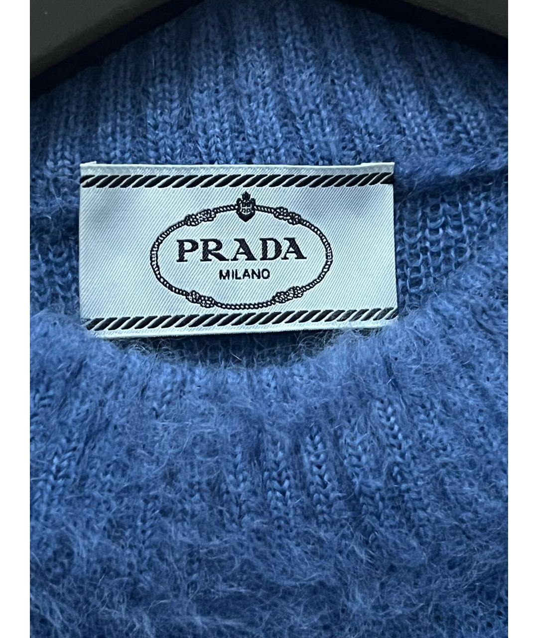 PRADA Синий шерстяной джемпер / свитер, фото 3