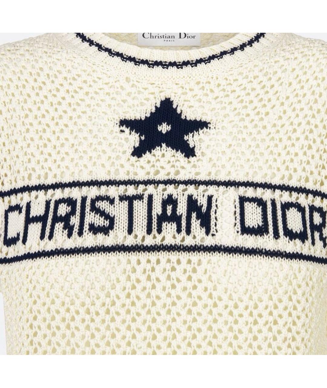 CHRISTIAN DIOR Бежевая хлопковая футболка, фото 3