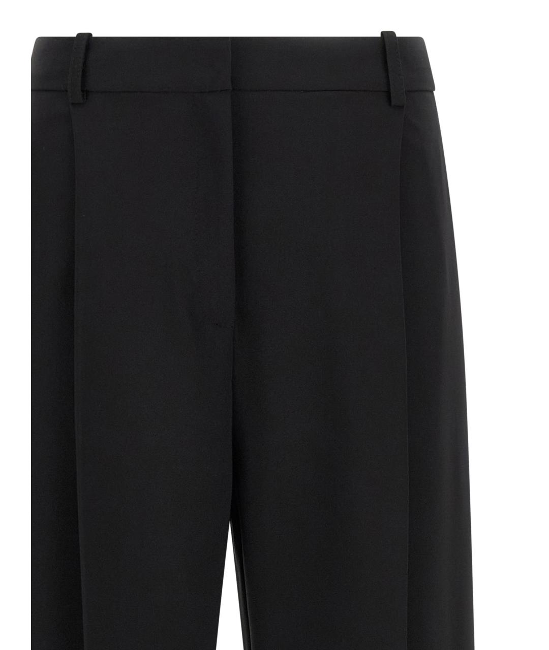 ELISABETTA FRANCHI Черные полиэстеровые прямые брюки, фото 3