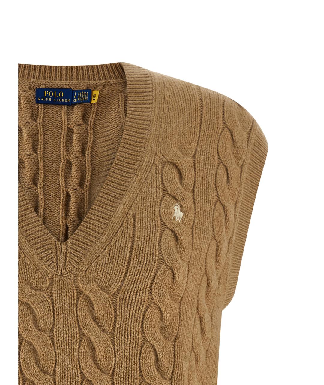 POLO RALPH LAUREN Бежевая шерстяная жилетка, фото 3