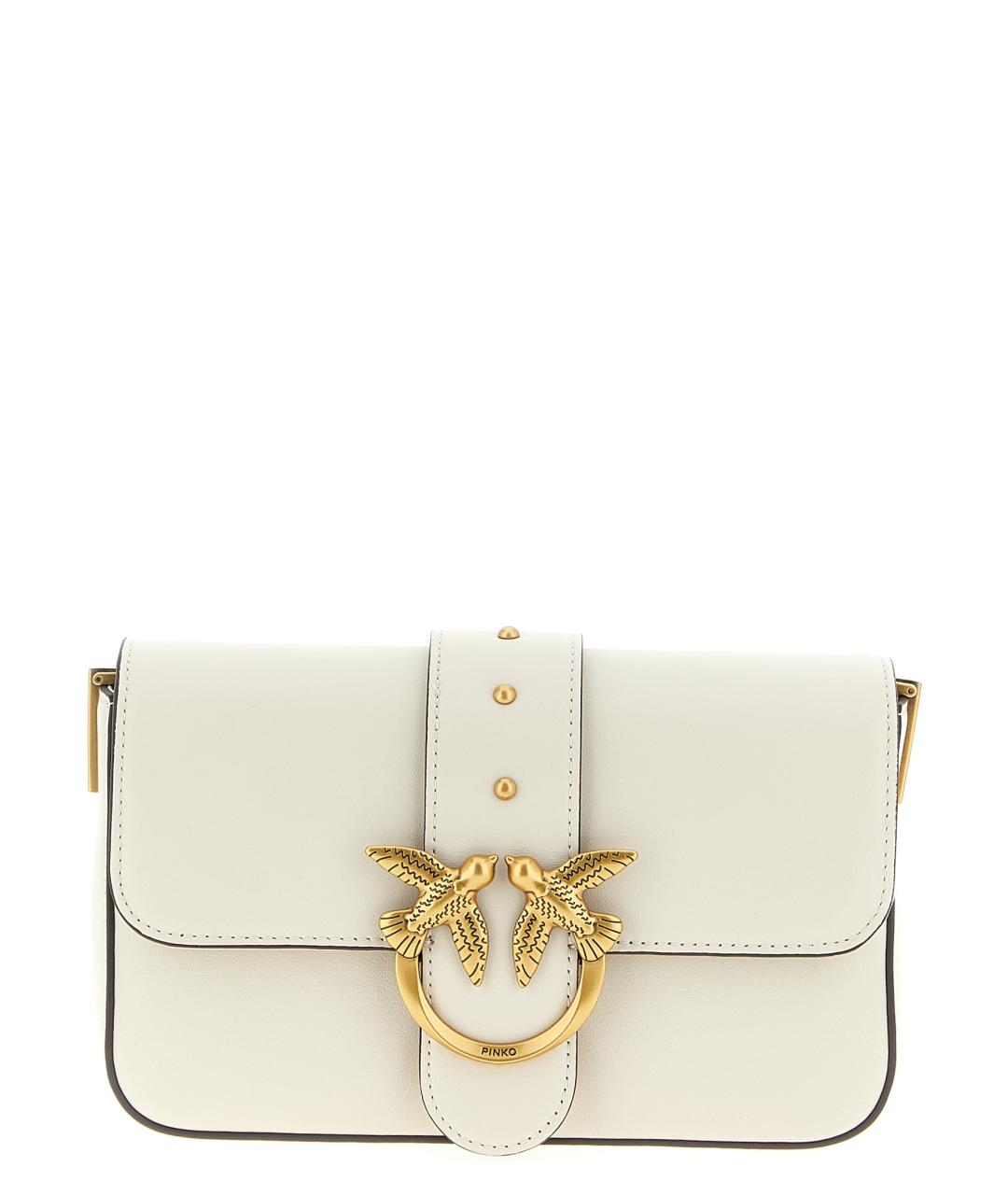 PINKO Белая кожаная сумка через плечо, фото 1