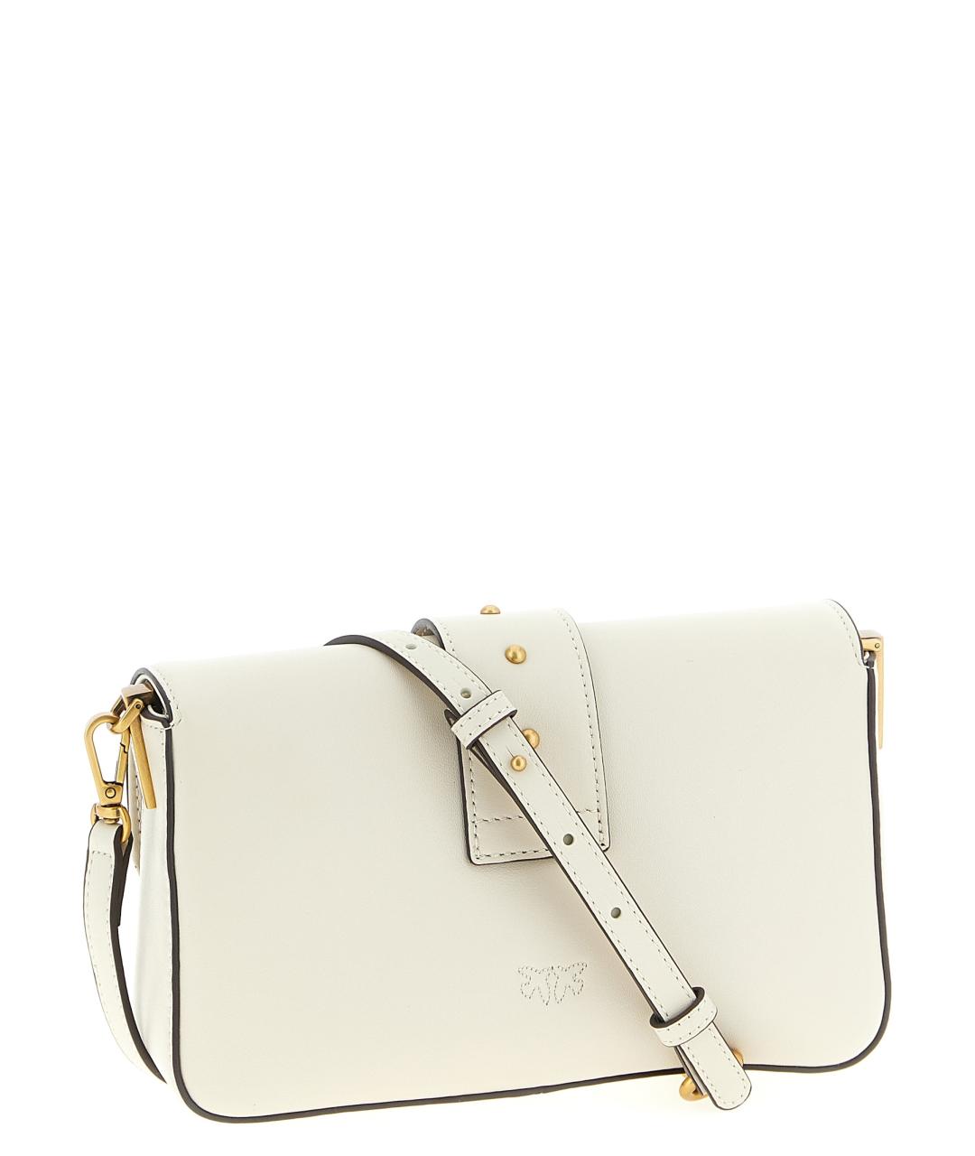 PINKO Белая кожаная сумка через плечо, фото 3