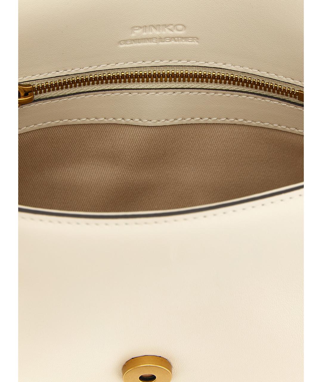 PINKO Белая кожаная сумка через плечо, фото 5