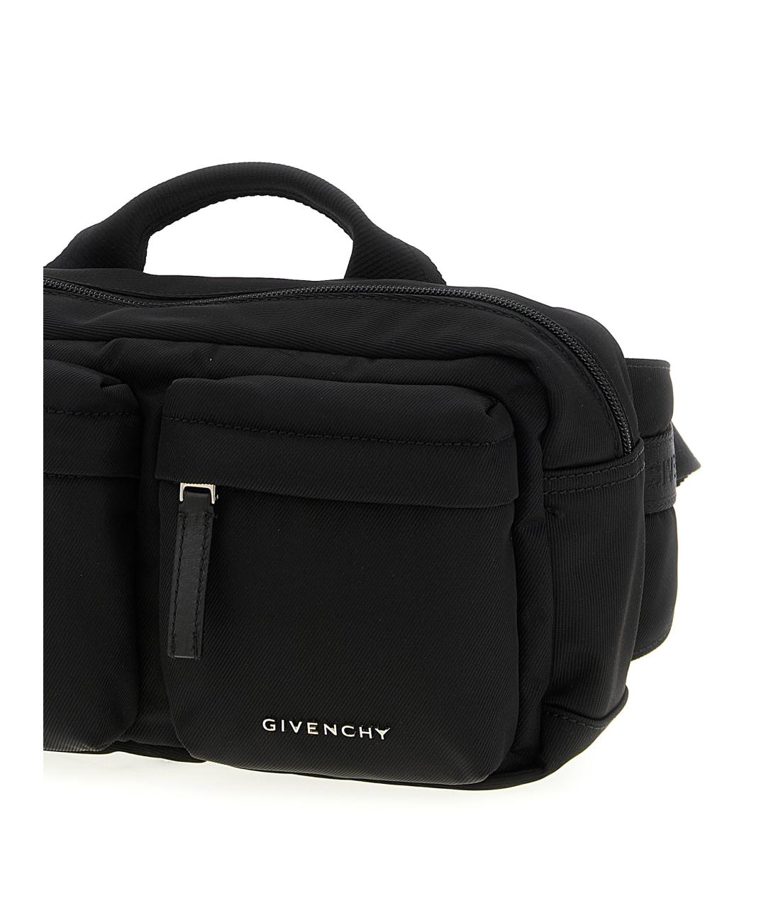 GIVENCHY Черная синтетическая поясная сумка, фото 3