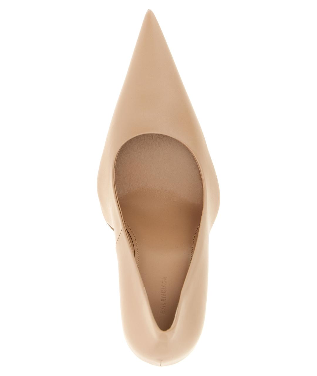 BALENCIAGA Бежевые кожаные туфли, фото 4