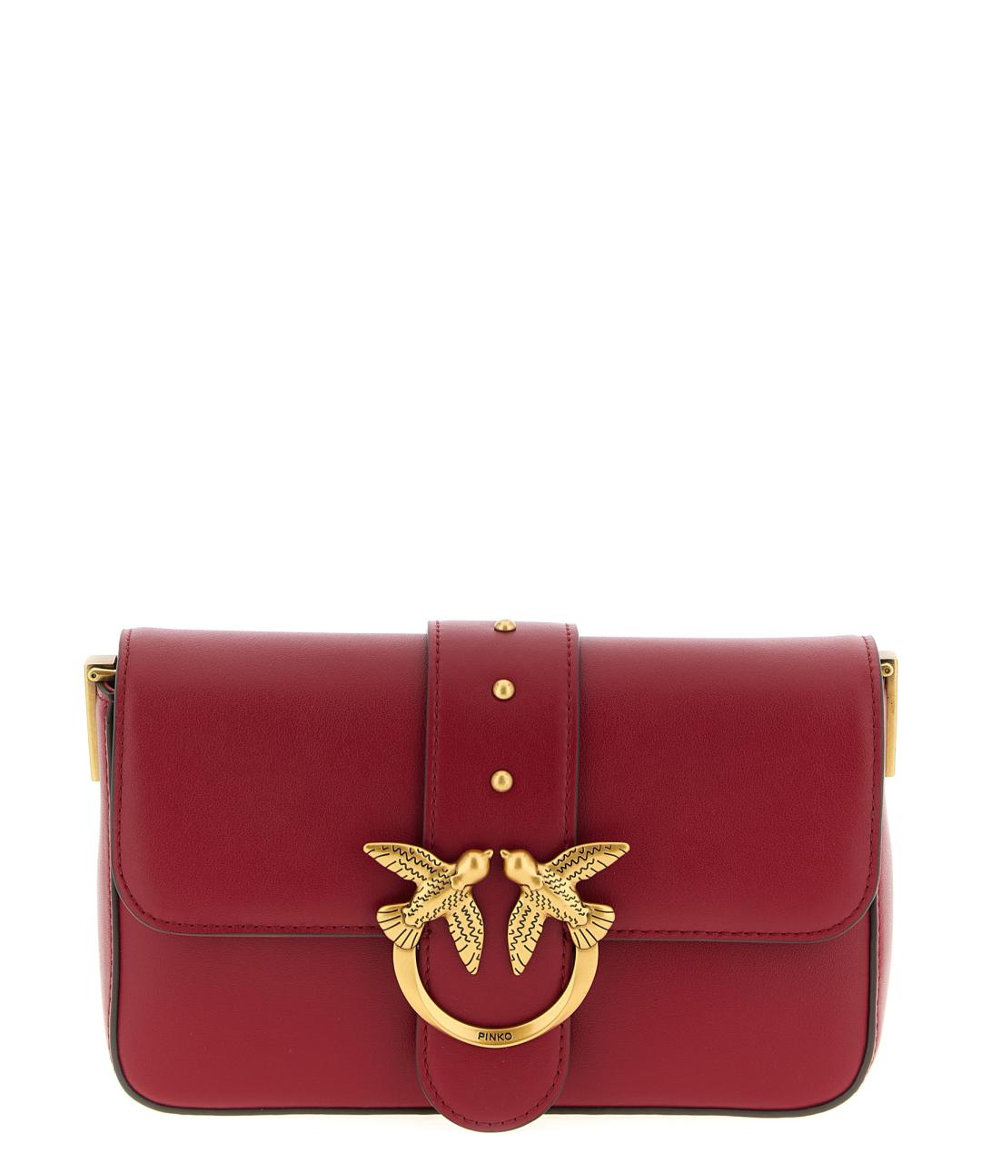 PINKO Красная кожаная сумка через плечо, фото 1