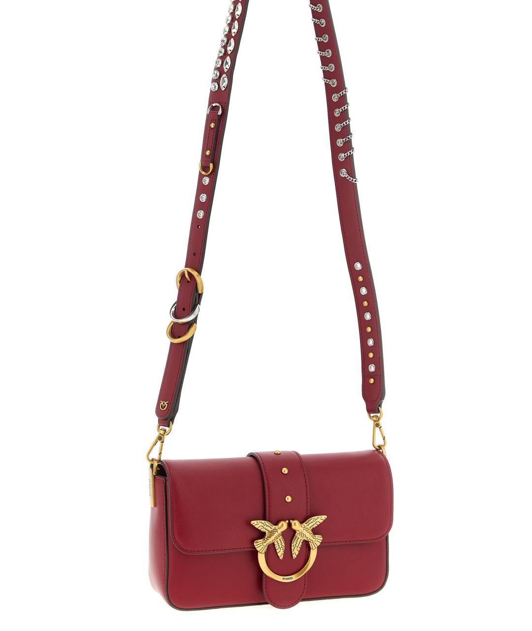 PINKO Красная кожаная сумка через плечо, фото 4