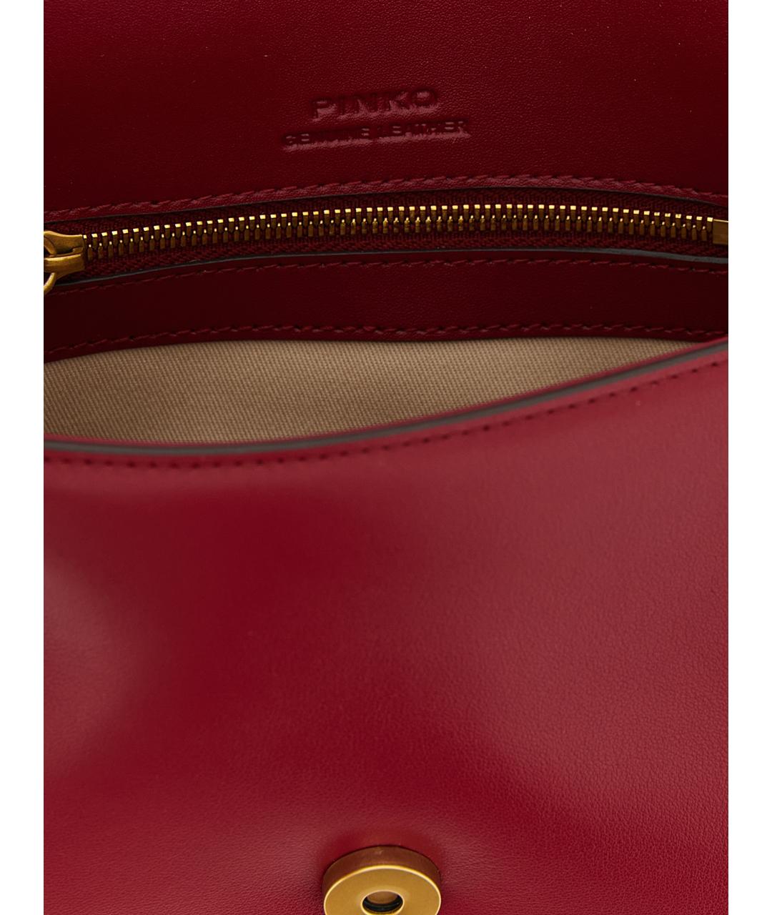 PINKO Красная кожаная сумка через плечо, фото 5