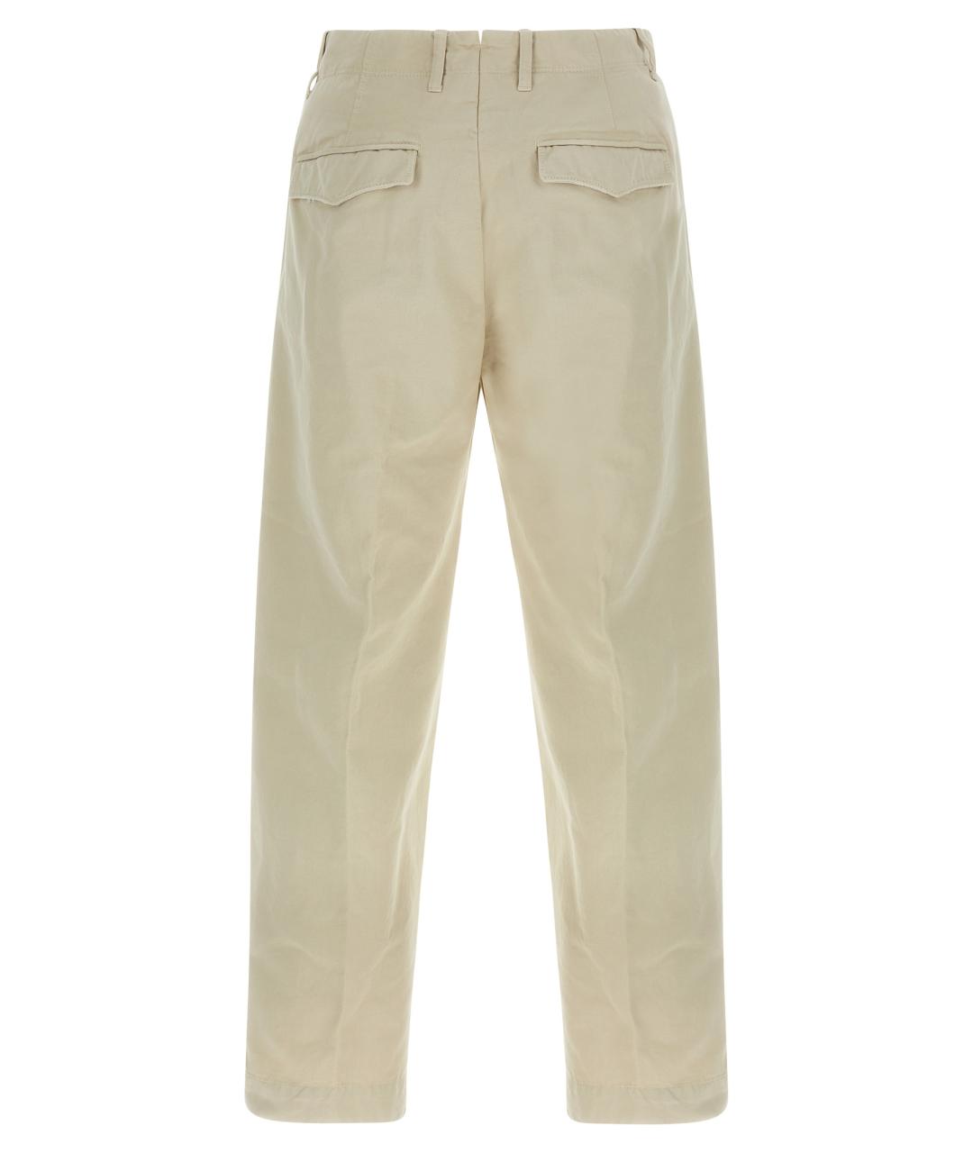 INCOTEX Бежевые хлопковые повседневные брюки, фото 2