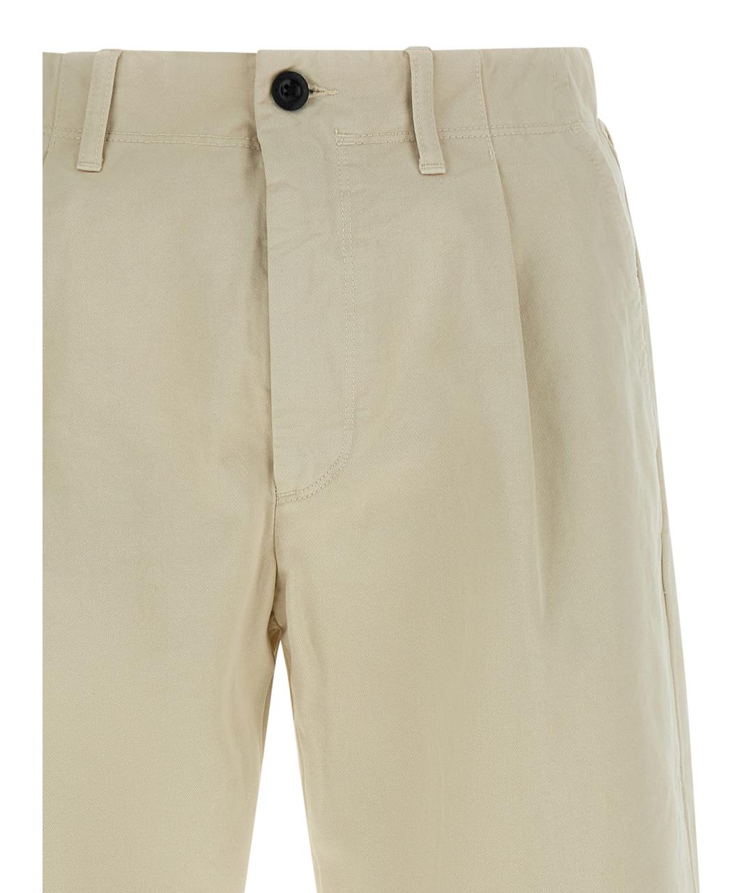 INCOTEX Бежевые хлопковые повседневные брюки, фото 3