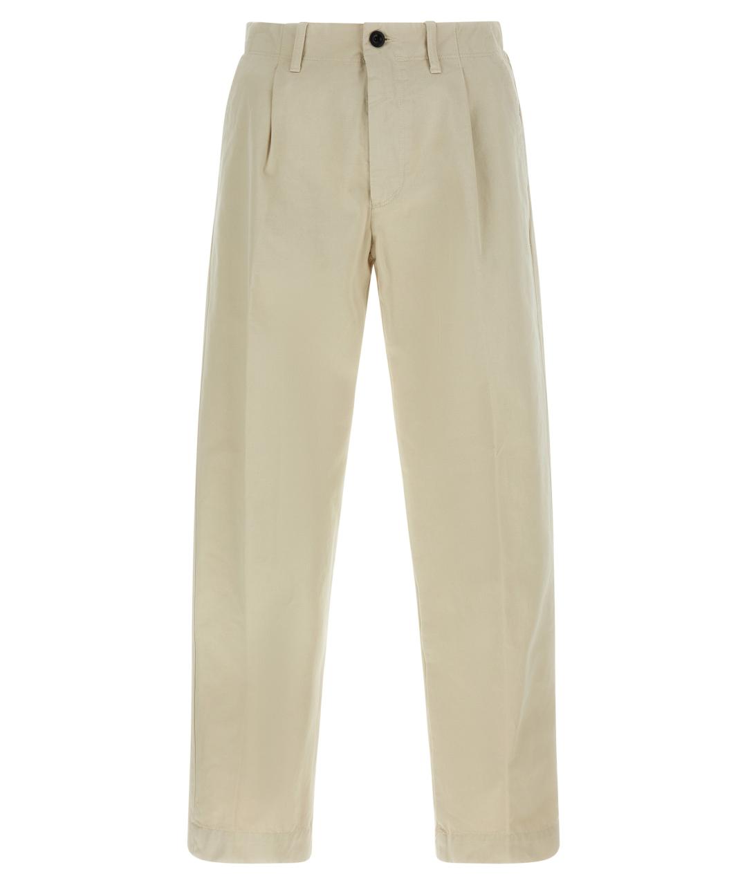 INCOTEX Бежевые хлопковые повседневные брюки, фото 1