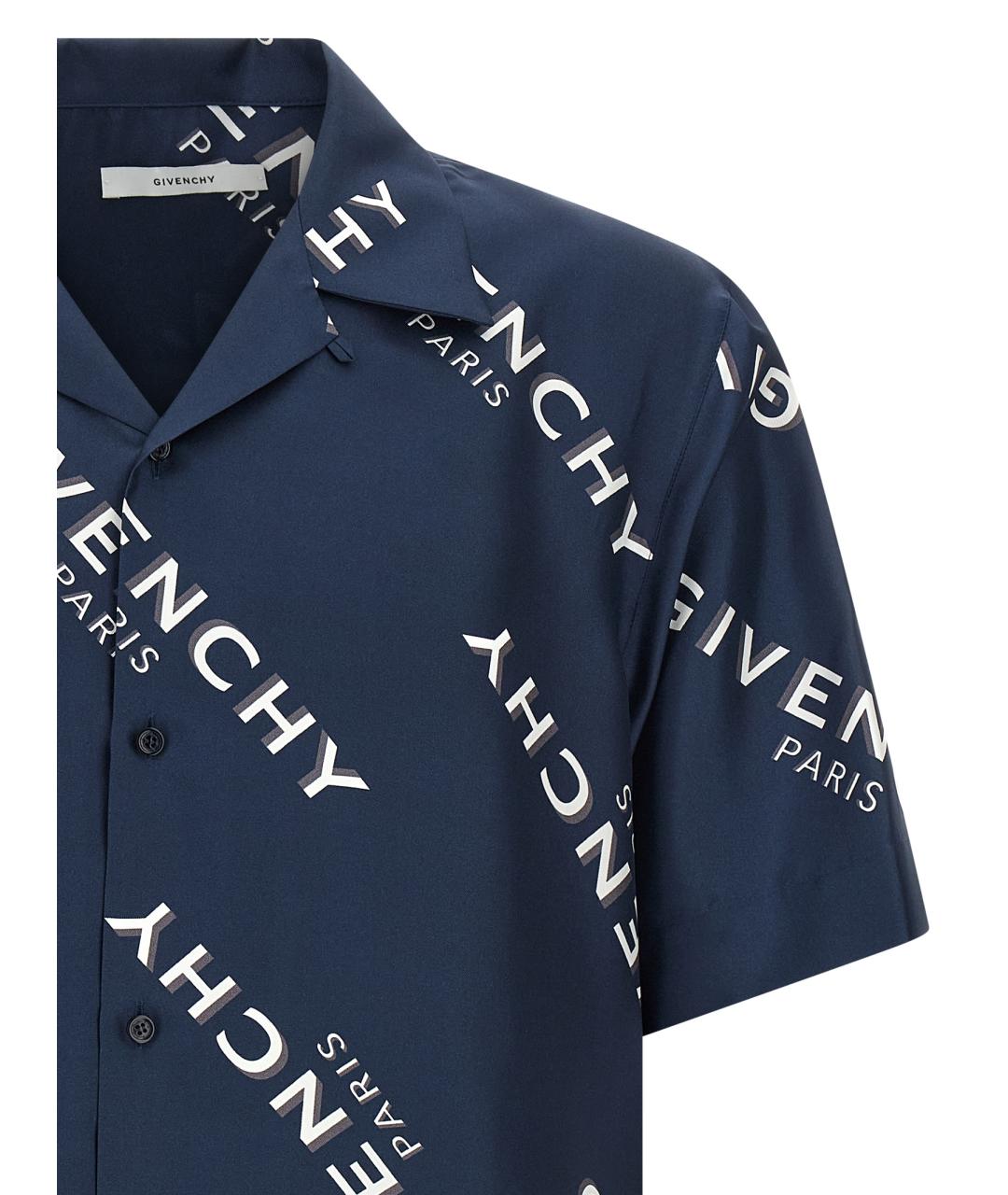 GIVENCHY Синяя шелковая кэжуал рубашка, фото 3