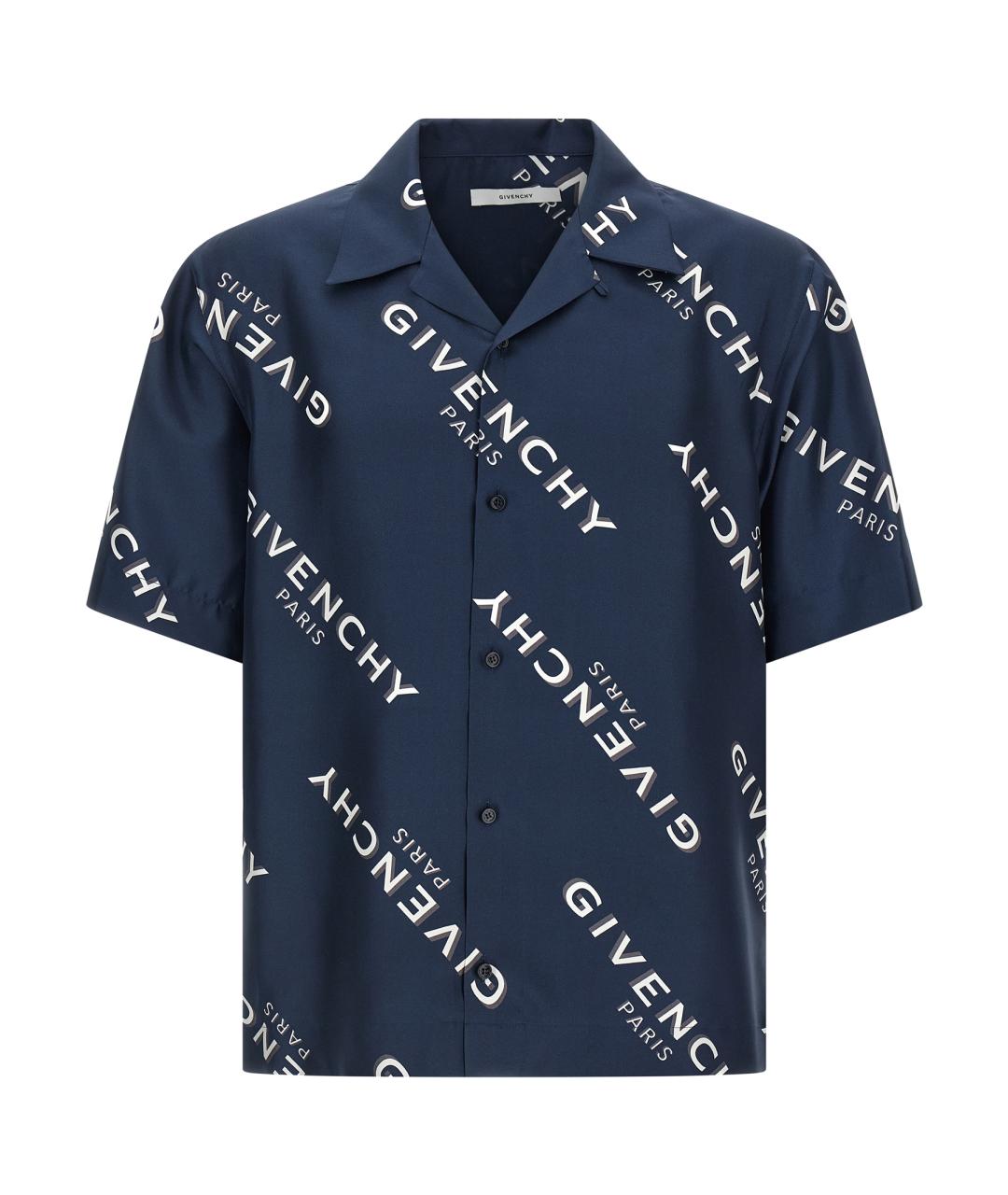 GIVENCHY Синяя шелковая кэжуал рубашка, фото 1