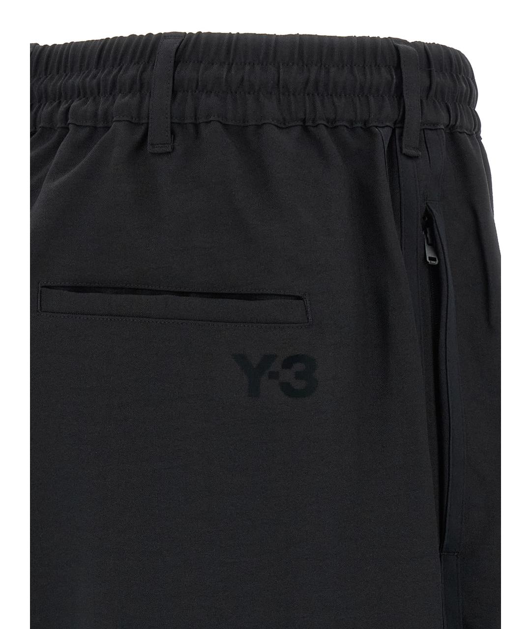 Y-3 Черные полиэстеровые повседневные брюки, фото 4