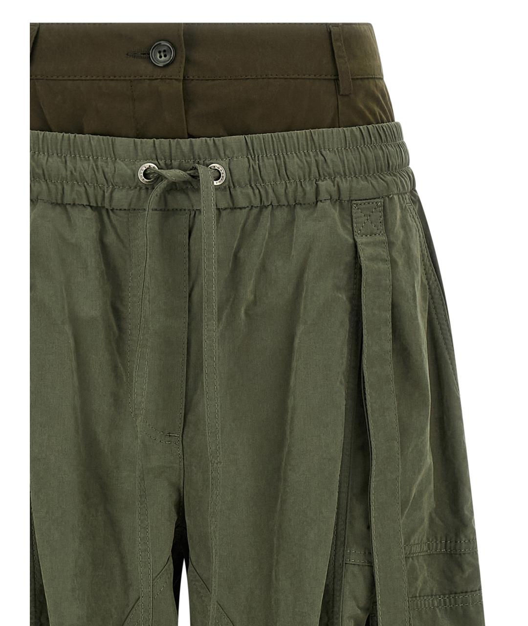 DOLCE&GABBANA Хаки хлопковые прямые брюки, фото 3