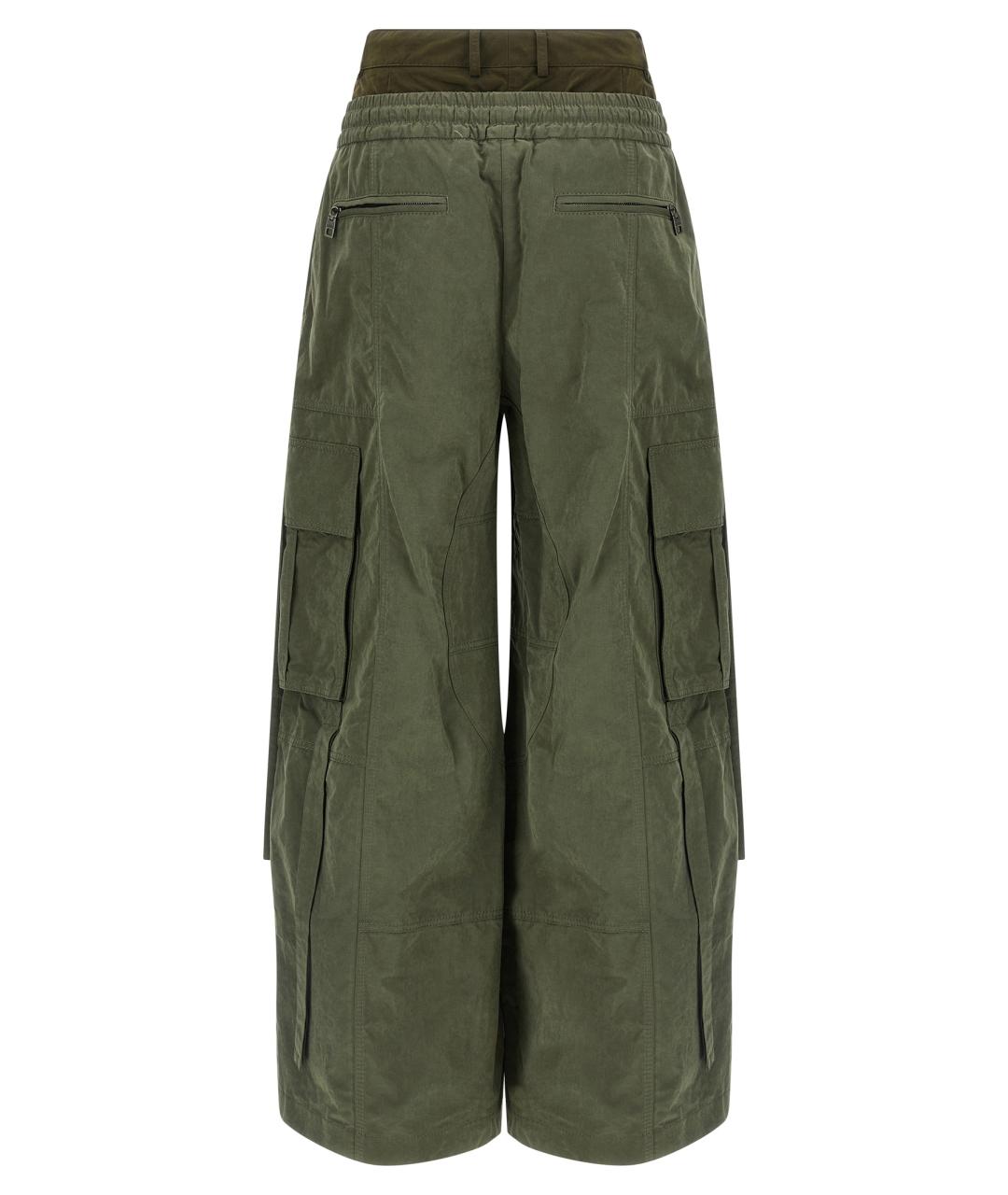 DOLCE&GABBANA Хаки хлопковые прямые брюки, фото 2