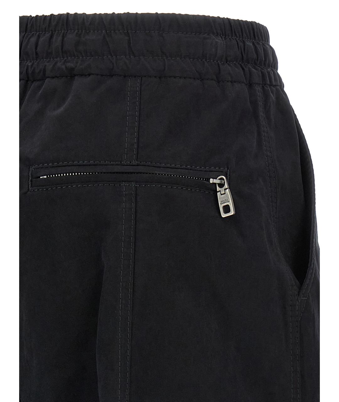 DOLCE&GABBANA Черные хлопковые прямые брюки, фото 4
