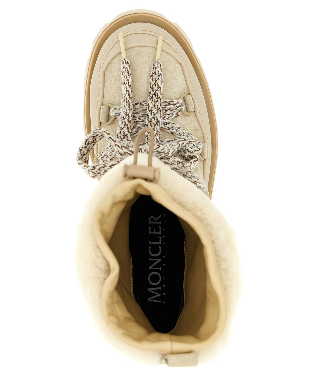 MONCLER Бежевые кожаные ботинки, фото 4