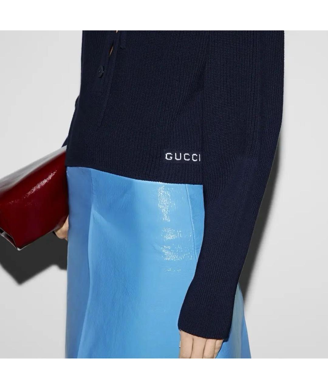 GUCCI Темно-синий кашемировый кардиган, фото 6