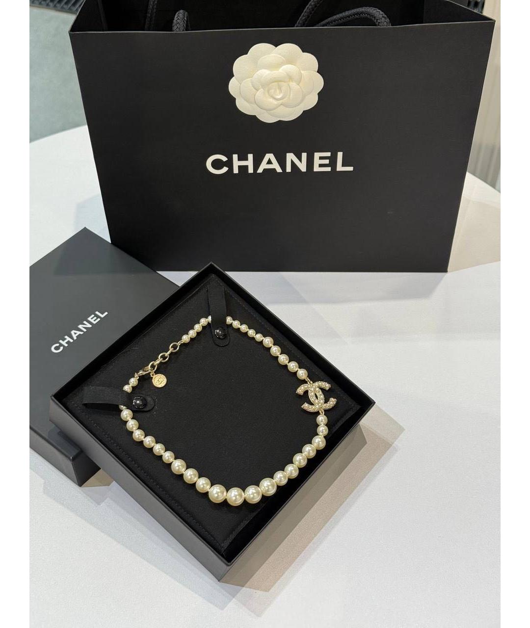 CHANEL Белый чокер, фото 2