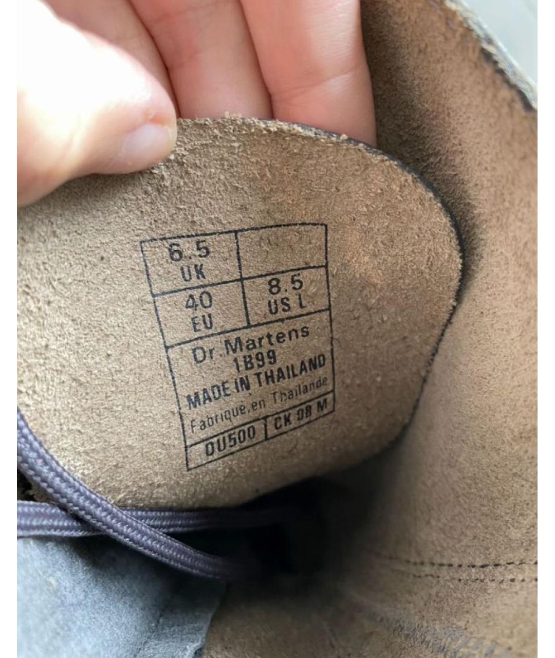 DR. MARTENS Серые кожаные ботинки, фото 6