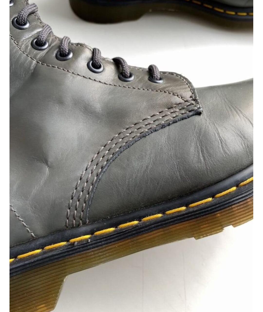DR. MARTENS Серые кожаные ботинки, фото 7