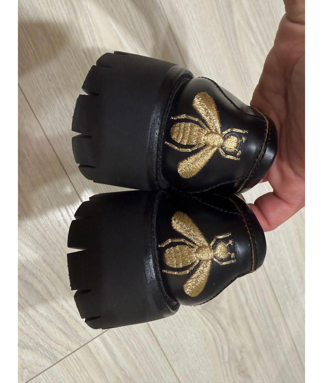 GUCCI Черные кожаные лоферы, фото 4
