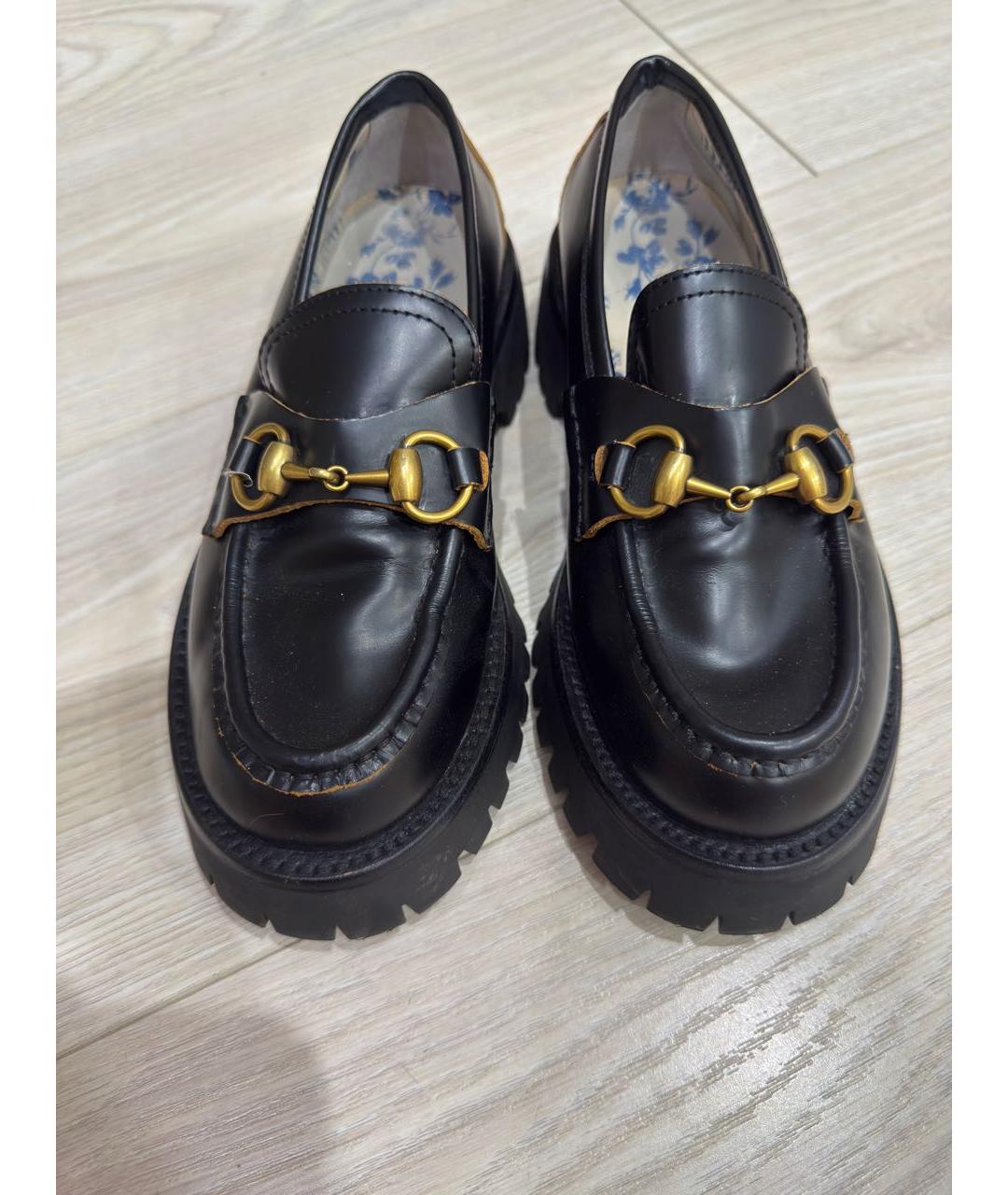 GUCCI Черные кожаные лоферы, фото 2