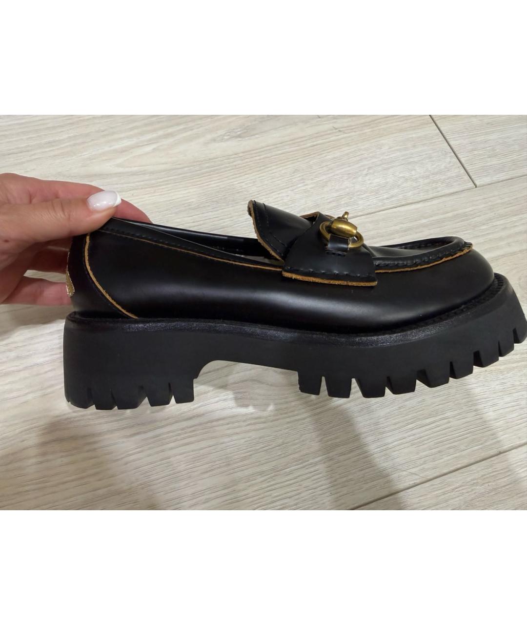 GUCCI Черные кожаные лоферы, фото 7