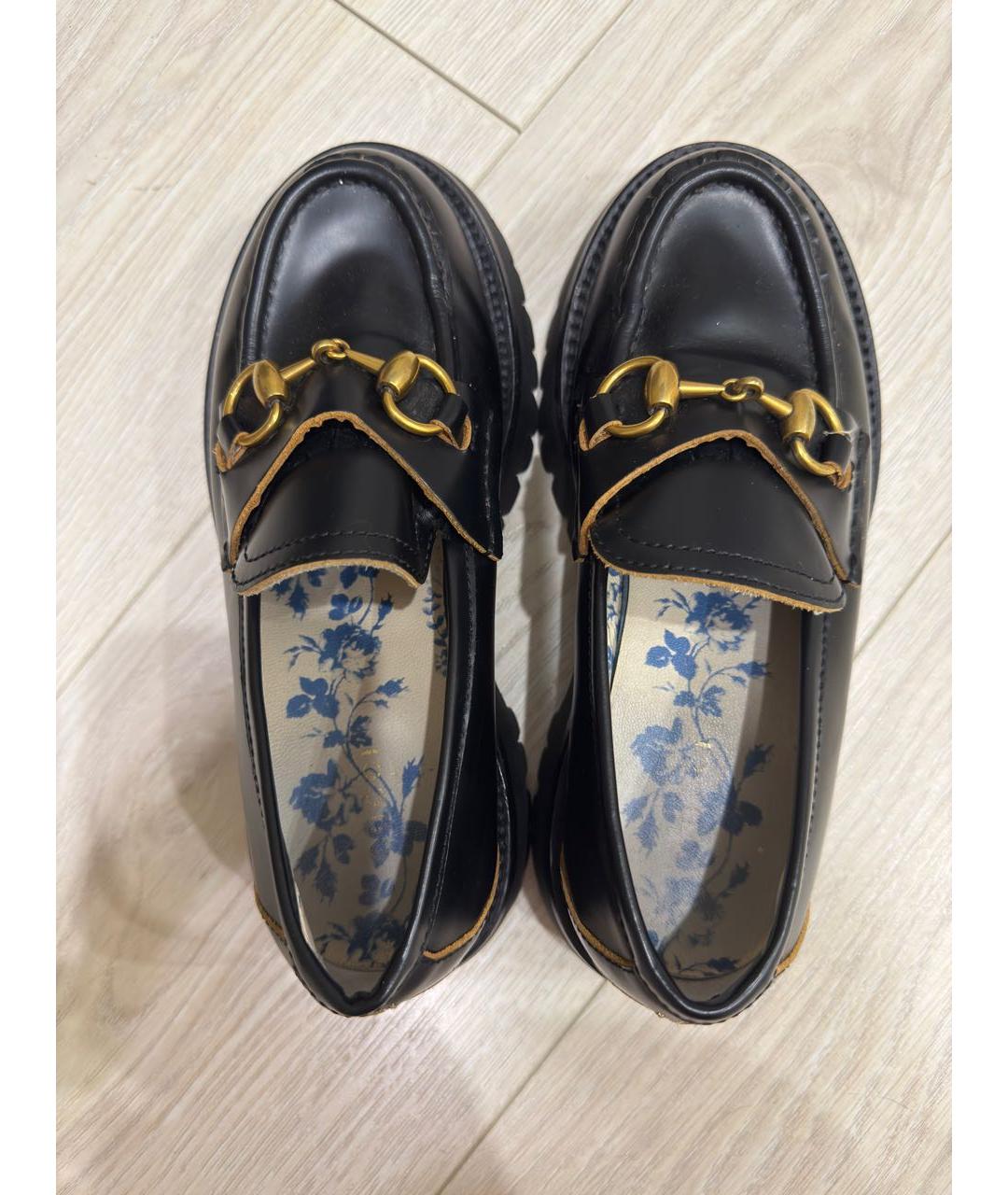 GUCCI Черные кожаные лоферы, фото 3