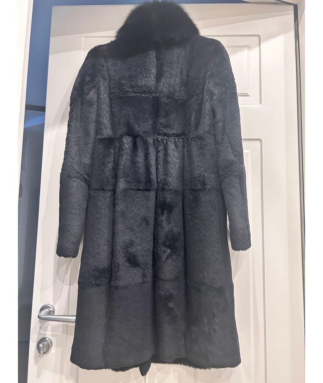 MAX MARA STUDIO Черная меховая шуба, фото 2