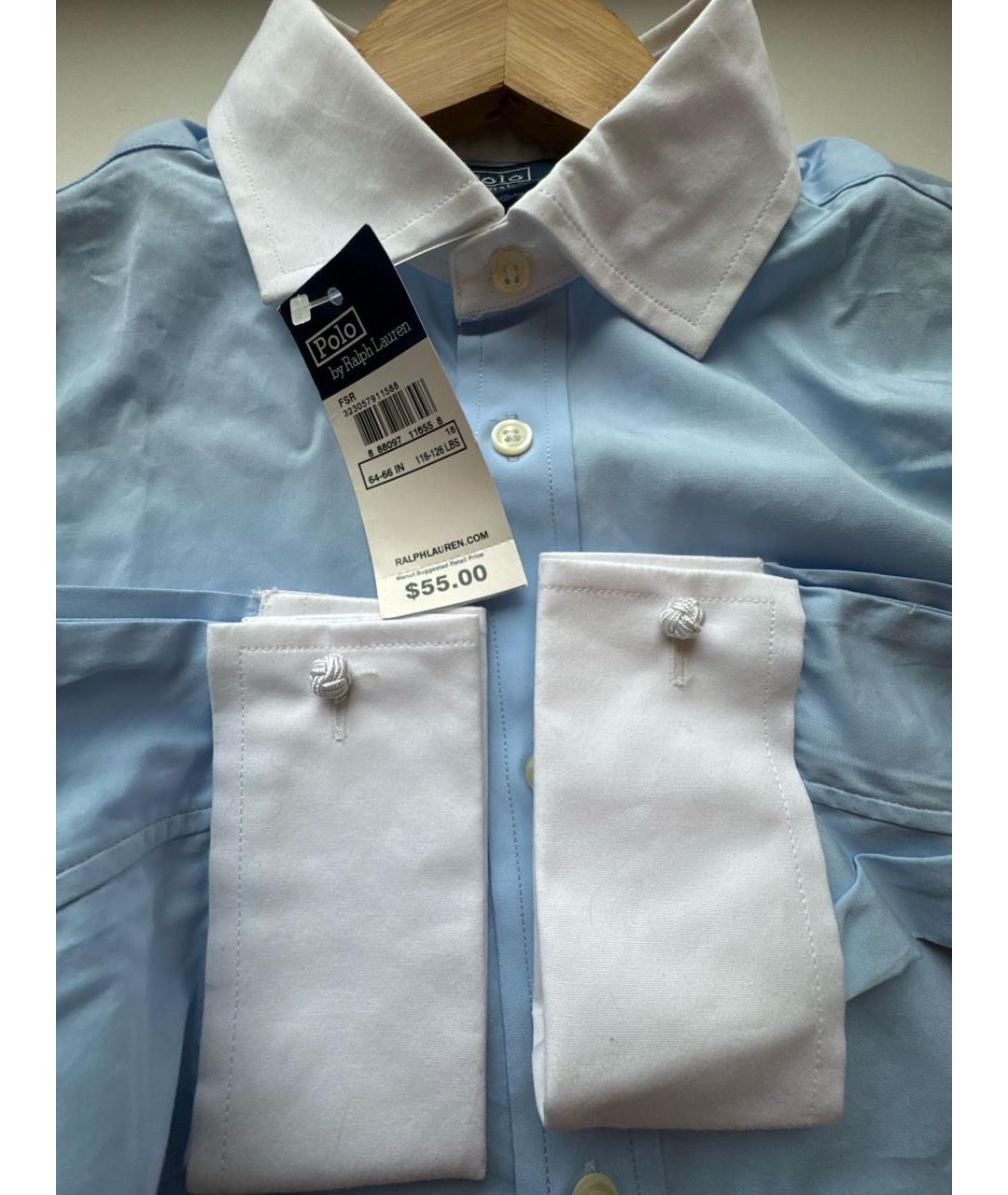 POLO RALPH LAUREN Голубая хлопковая детская рубашка, фото 6