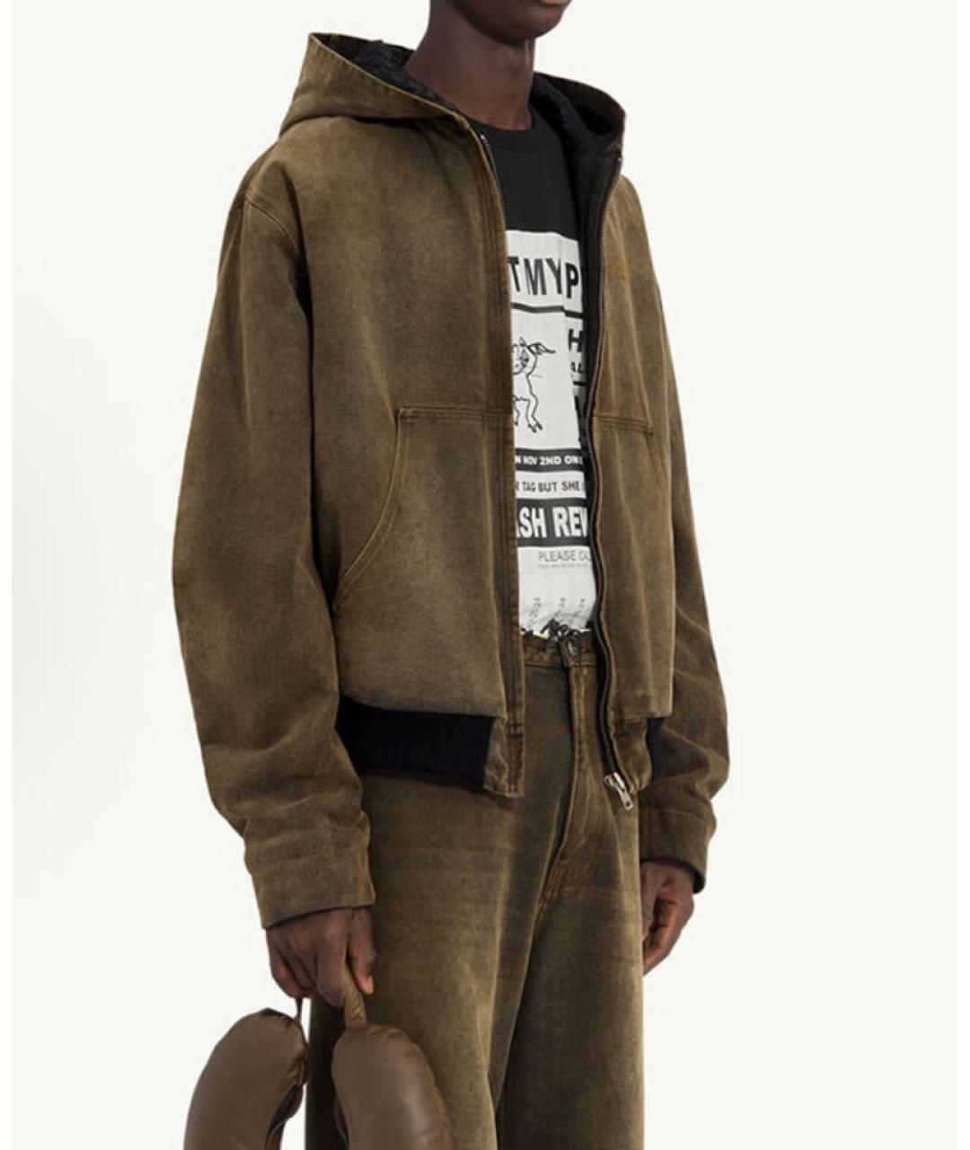 MM6 MAISON MARGIELA Хаки хлопковая куртка, фото 4